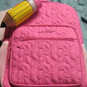 NWT Luv Betsey by Betsey Johnson Kai Quilted Pink Backpack w/ Pencil Case